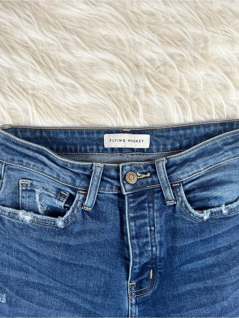 Flying Monkey Jeans Women's 26x25 High Rise Cropped Medium Wash - Picture 3 of 6